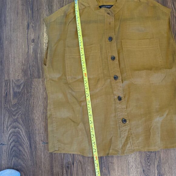 Banana Republic Women's Brown Sleeveless Safari Shirt Size S - Picture 9 of 10